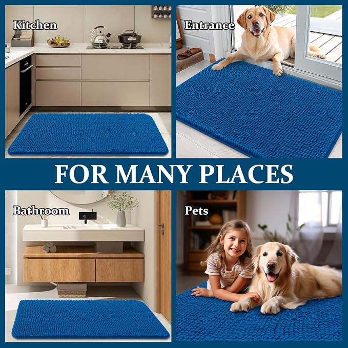 OLANLY Dog Door Mat for Muddy Paws 34x21, Absorbs Moisture and Dirt, Absorbent