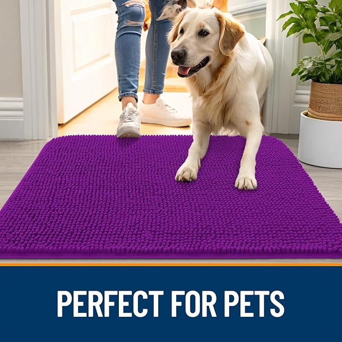 OLANLY Dog Door Mat for Muddy Paws 47x20, Absorbs Moisture and Dirt, Absorbent