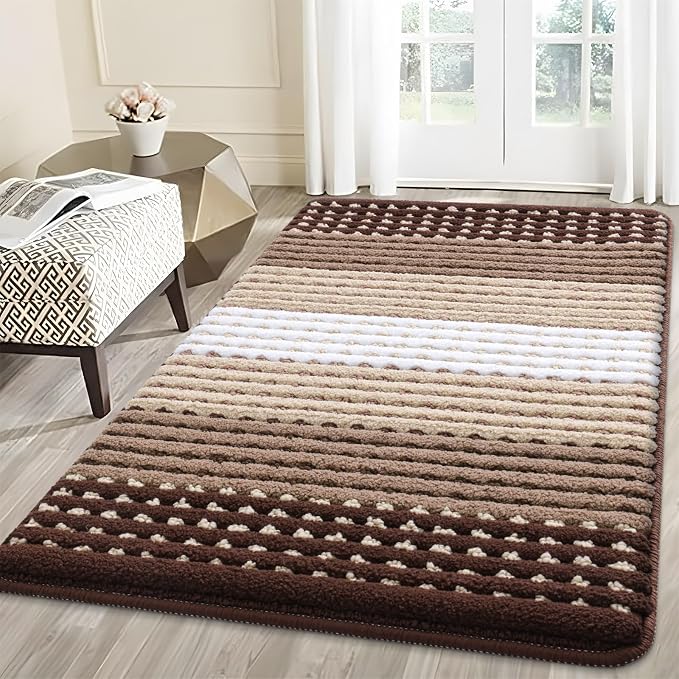 Kitinjoy Indoor Outdoor Door Mat, 59x36 Non-Slip Absorbent Dirt Trapper