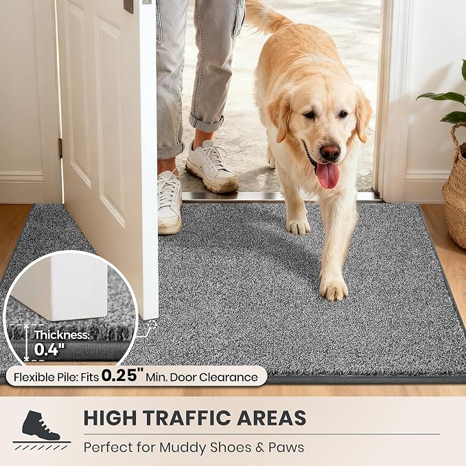 PURRUGS Easy Care Area Rug 6ft x 9ft, Non-Slip Washable Entryway Rug, Stain