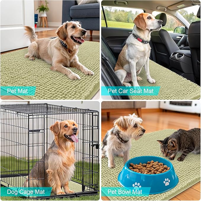 OLANLY Dog Door Mat for Muddy Paws 30x20, Absorbs Moisture and Dirt, Absorbent
