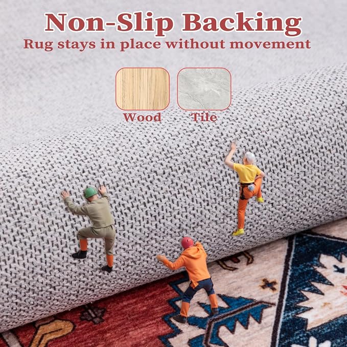 SERISSA 10x14 Area Rugs for Living Room, Large Washable Non-Slip Boho Rug