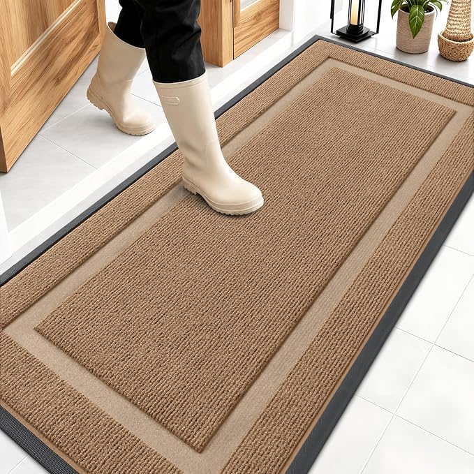 OLANLY Front Door Mat Indoor Outdoor Entrance, Waterproof All-Season,