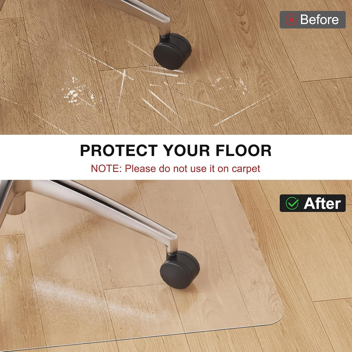 Clear Frosted Floor Mat, 24"x 36" PVC Area Rug Entryway Rug