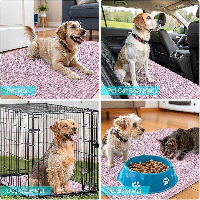 OLANLY Dog Door Mat for Muddy Paws 44x24, Absorbs Moisture and Dirt, Absorbent