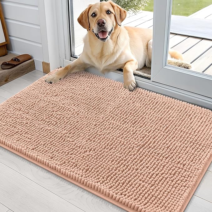 OLANLY Dog Door Mat for Muddy Paws 36x24, Absorbs Moisture and Dirt, Absorbent