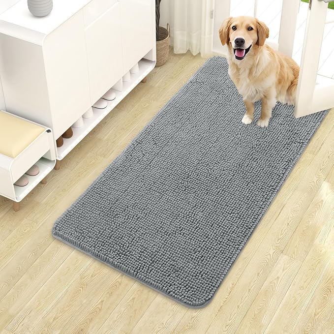 OLANLY Dog Door Mat for Muddy Paws 40x24, Absorbs Moisture and Dirt, Absorbent