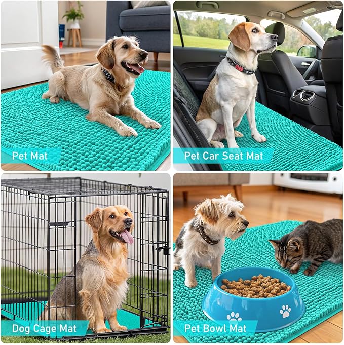 OLANLY Dog Door Mat for Muddy Paws 50x30, Absorbs Moisture and Dirt, Absorbent