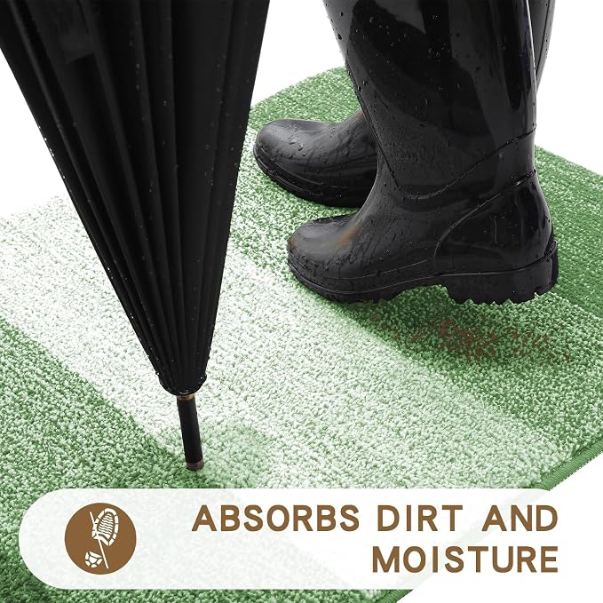 Kitinjoy Indoor Outdoor Door Mat, 48x32 Non-Slip Absorbent Dirt Trapper