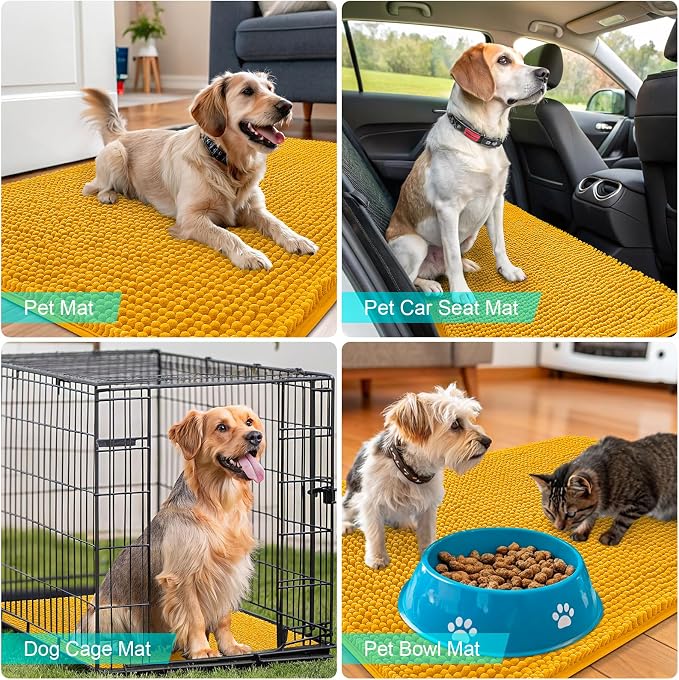 OLANLY Dog Door Mat for Muddy Paws 47x17, Absorbs Moisture and Dirt, Absorbent