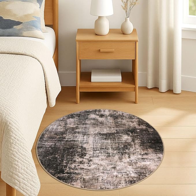 IOHOUZE Round Area Rug 3 Ft Circle Entryway Rugs Round Washable Door Mat Indoor