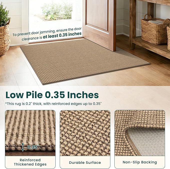 KOZYFLY Runners for Hallways 2.6x8 ft Washable Kitchen Runner Non Slip Rubber