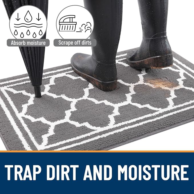 Buganda Indoor Door Mat, Dirt-Resistant and Absorbent Doormat, Low Profile