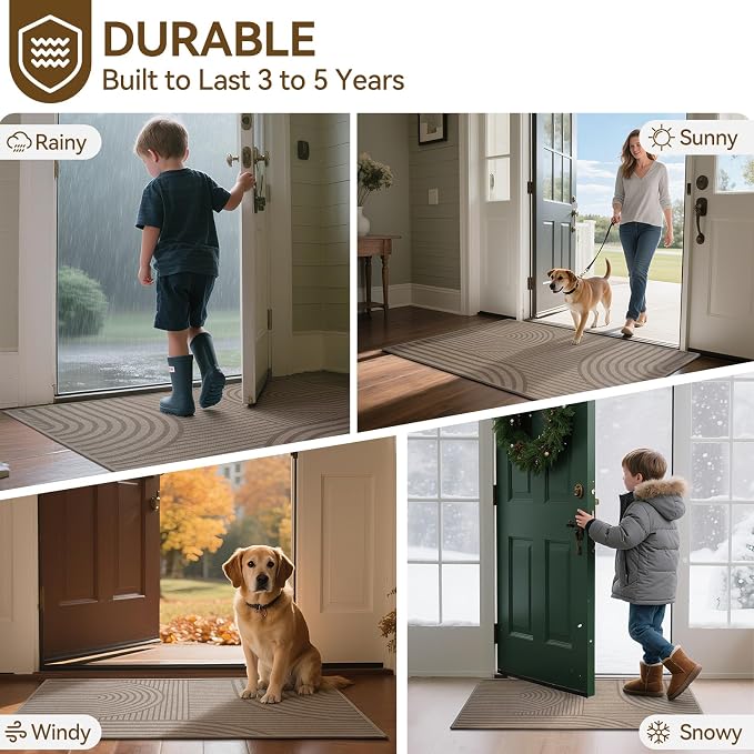 Front Door Mat 24''x71'', Absorbent Washable Non Slip Indoor Runner, Easy Clean