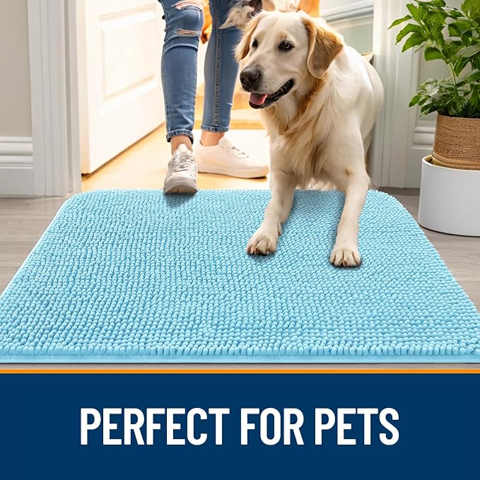 OLANLY Dog Door Mat for Muddy Paws 47x32, Absorbs Moisture and Dirt, Absorbent