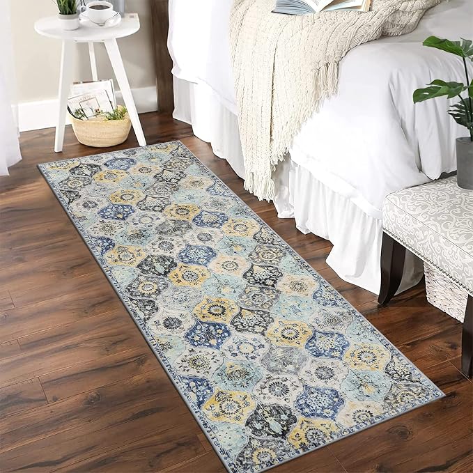 Lahome Moroccan Washable Hallway Runner Rug, Oriental Non-Slip Laundry Room Rug