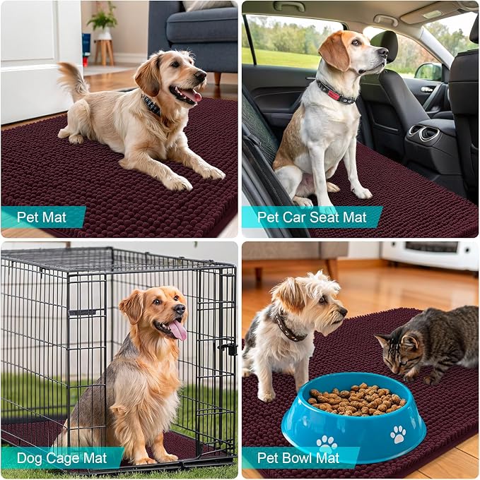 OLANLY Dog Door Mat for Muddy Paws 59x24, Absorbs Moisture and Dirt, Absorbent