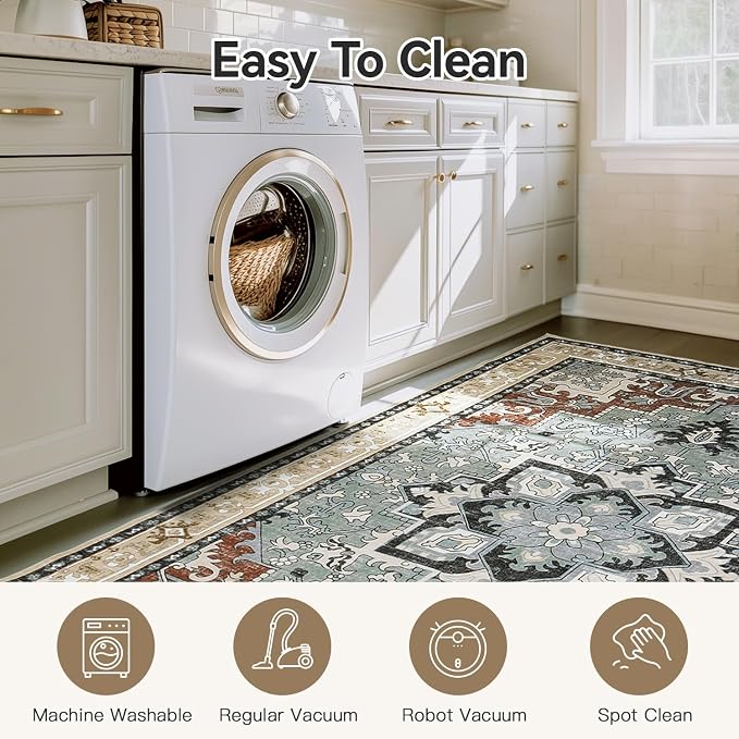 Lofus 3x5 Area Rugs for Living Room, Machine Washable Area Rug, Soft Small Rugs