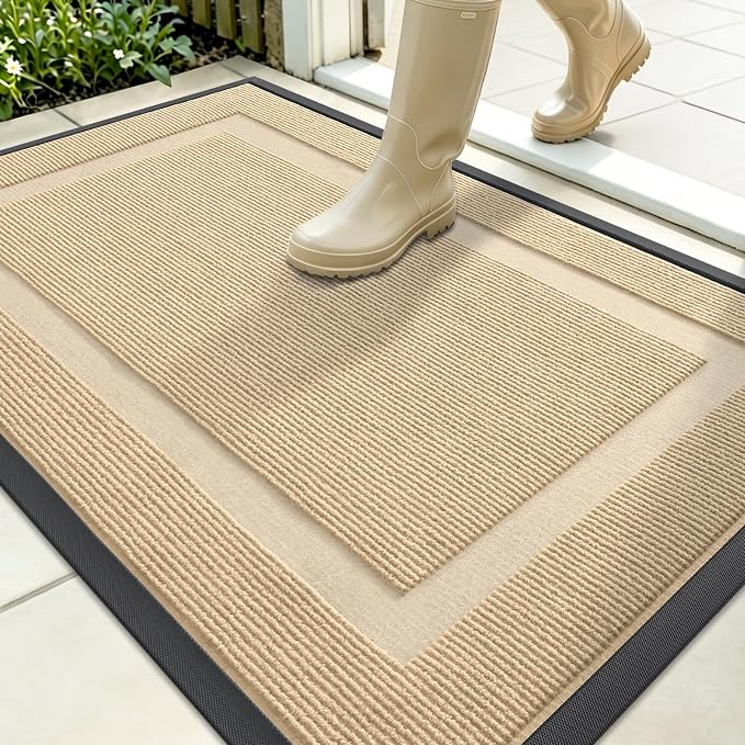 OLANLY Front Door Mat Indoor Outdoor Entrance, Waterproof All-Season,