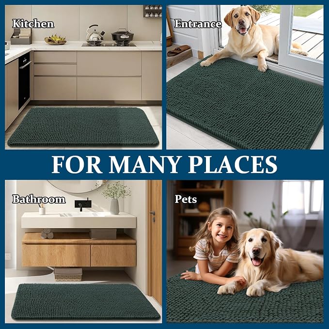 OLANLY Dog Door Mat for Muddy Paws 47x20, Absorbs Moisture and Dirt, Absorbent