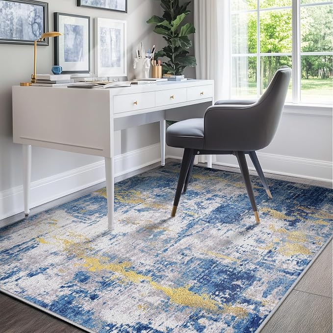 RELEANY Washable Area Rugs 5'x7' Non-Slip Modern Abstract Soft
