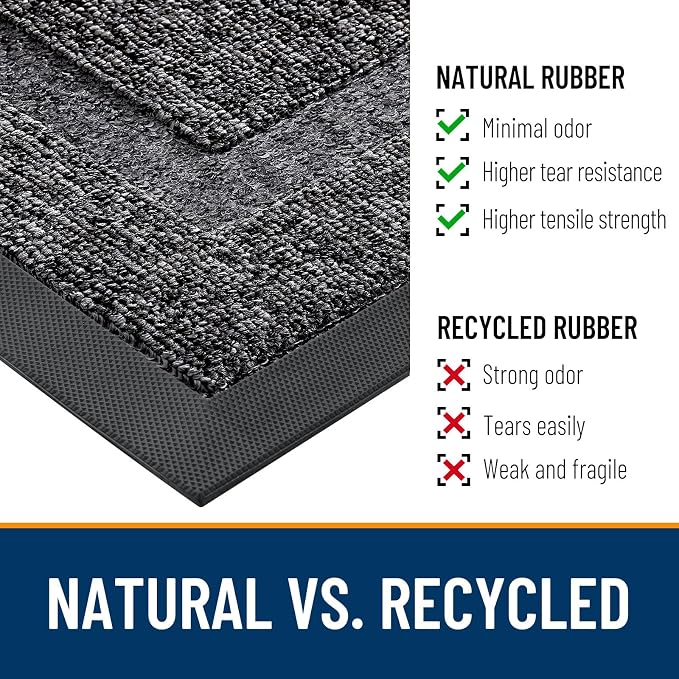 OLANLY Half Circle Door Mat Indoor Outdoor Entrance Welcome, Waterproof