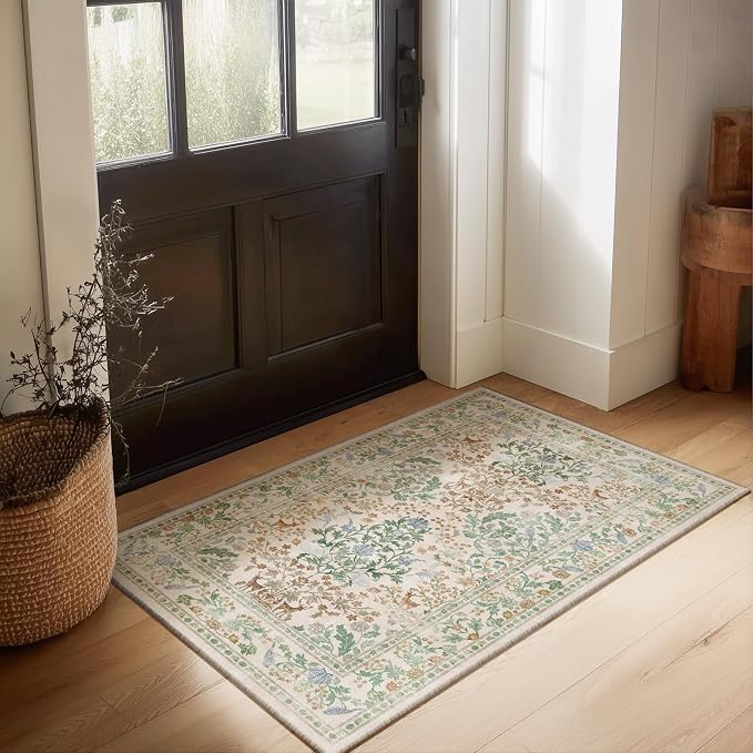 2x3 Washable Small Rugs for Entryway: Door Mat Indoor Entrance Throw Area Rug