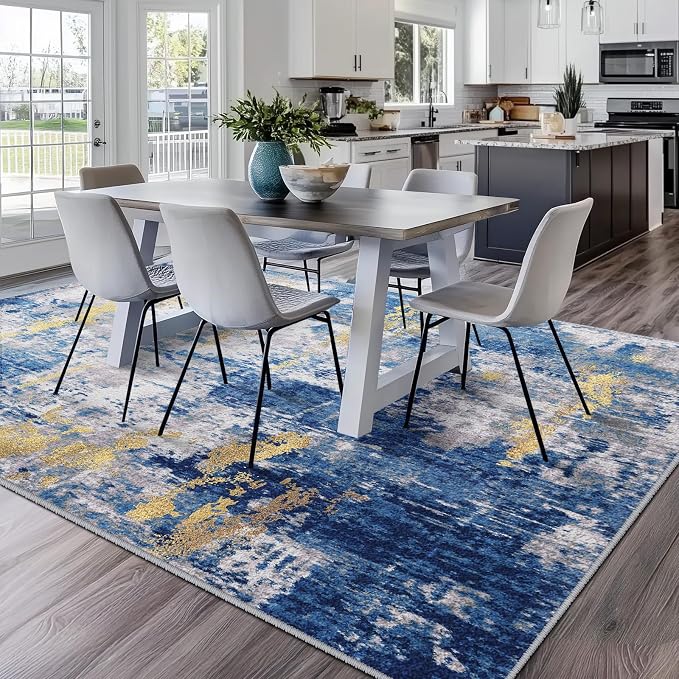 RELEANY Washable Area Rugs 6'x8' Non-Slip Modern Abstract Soft