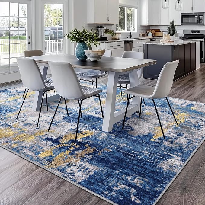 RELEANY Washable Area Rugs 6'x9' Non-Slip Modern Abstract Soft