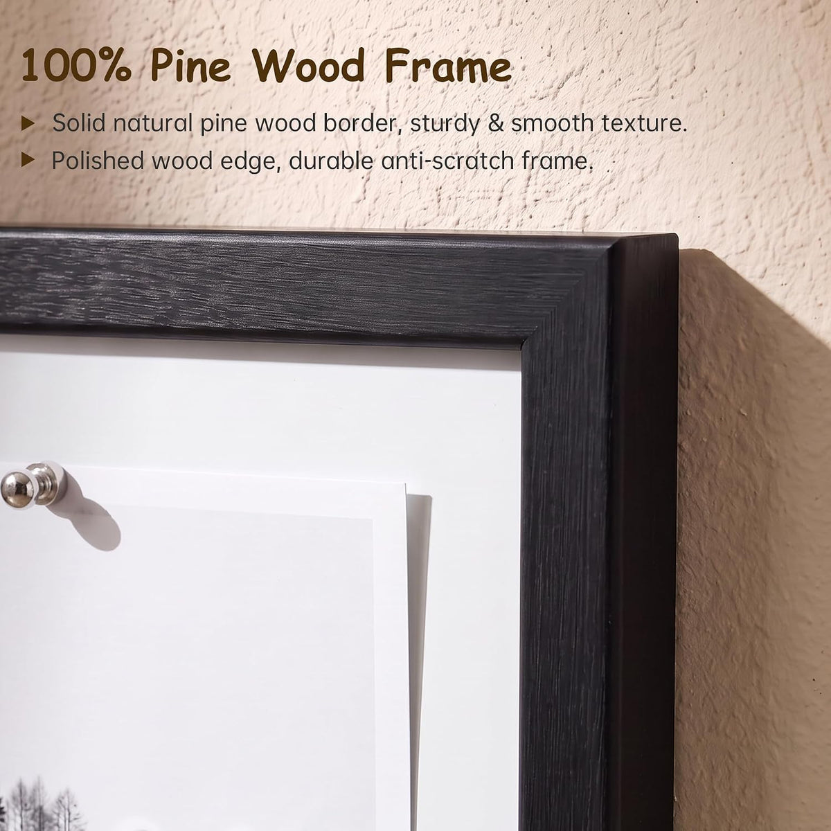 Gideal Magnetic Dry Erase Board with Pine Wood Frame, 24" x 18" Whiteboard