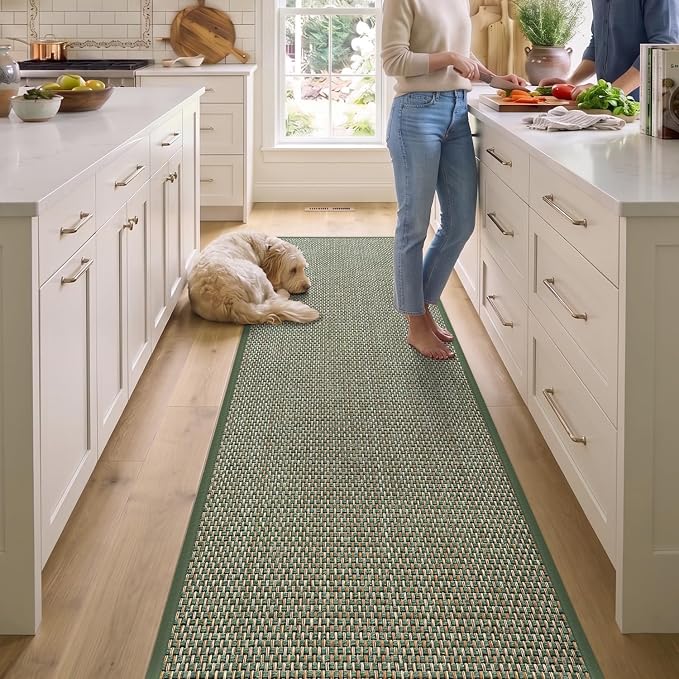 DEX Hallway Runner Rug 2'4''x8, Non Slip Rubber Backing Inside Entryway Carpet