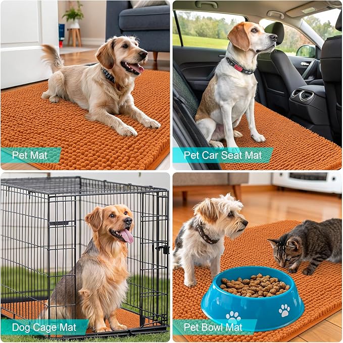 OLANLY Dog Door Mat for Muddy Paws 48x30, Absorbs Moisture and Dirt, Absorbent