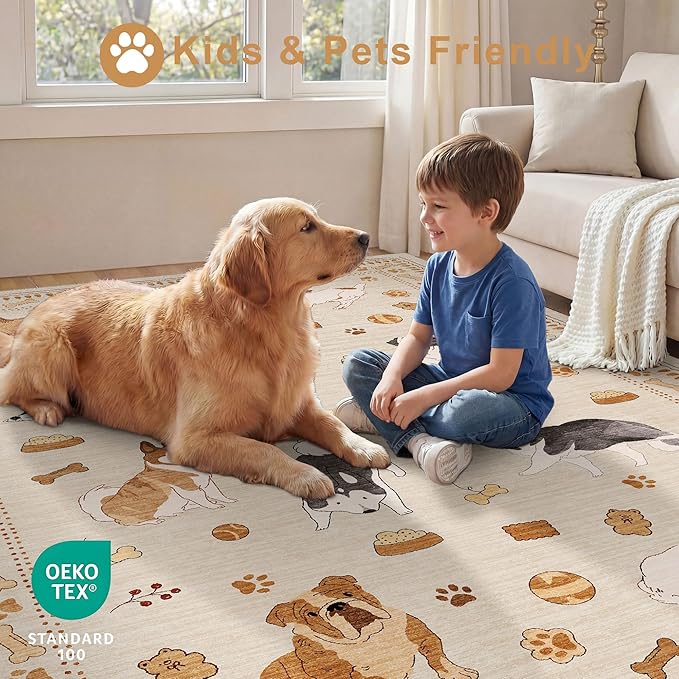 DUKINO 2x6 Washable Runner Rug for Hallway, Non Slip Animal Dog Kitchen Rug