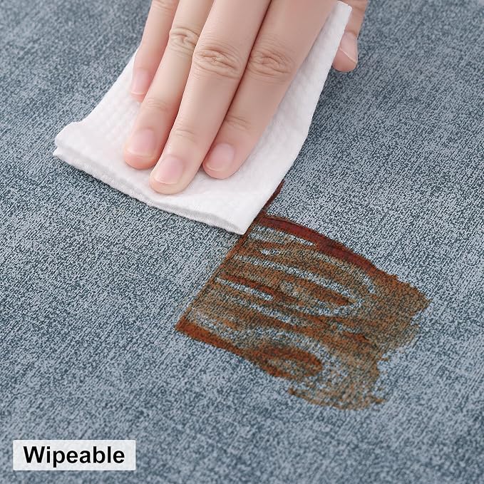 Round Faux Leather Placemat and Coaster 8 Packs, Washable Heat Resistant Dining