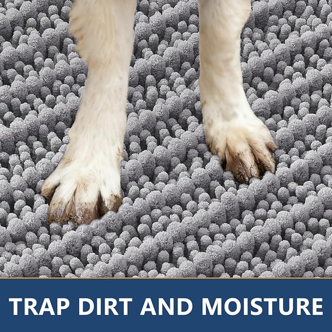 Smiry Dog Door Mat for Muddy Paws 59x24, Absorbent Dirt Trapper, Non-Slip