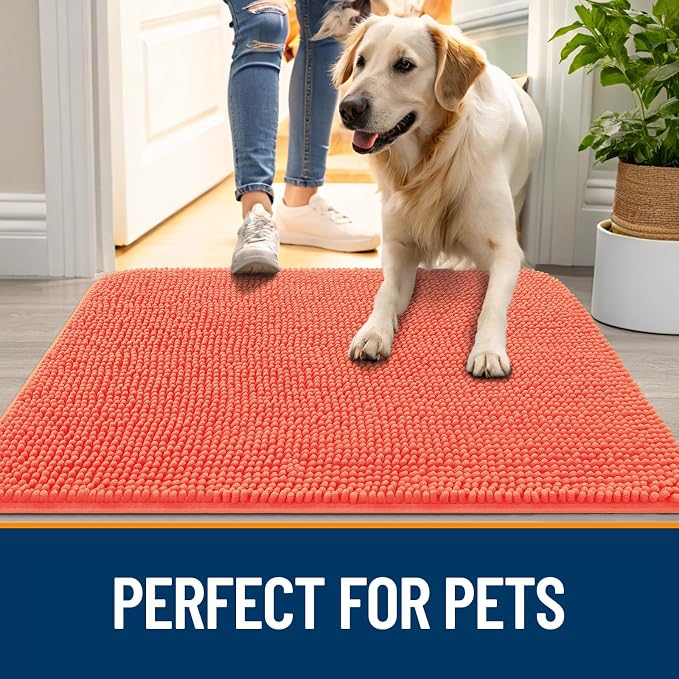 OLANLY Dog Door Mat for Muddy Paws 59x24, Absorbs Moisture and Dirt, Absorbent