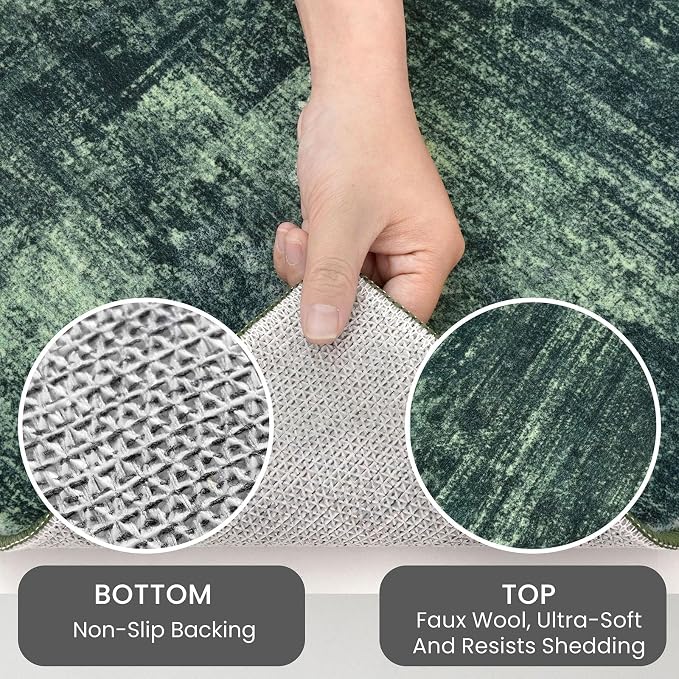IOHOUZE Round Area Rug 3 Ft Circle Entryway Rugs Round Washable Door Mat Indoor