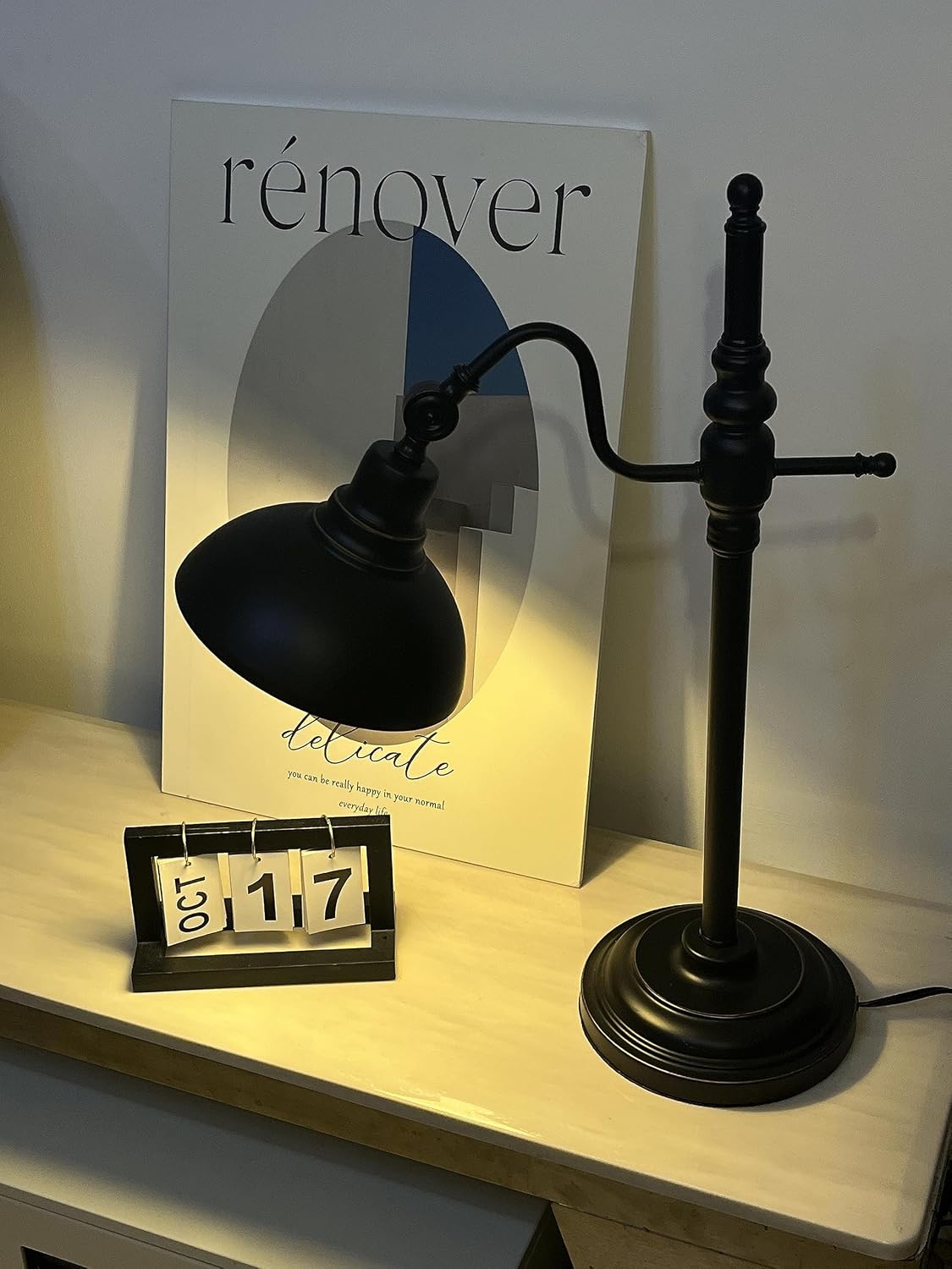 Industrial Desk Lamp - Black Metal Task Lamp with 2 USB Charging Ports,Vintage Farmhouse Style for Bedroom,Coffee,Dorm,Farmhouse Decor