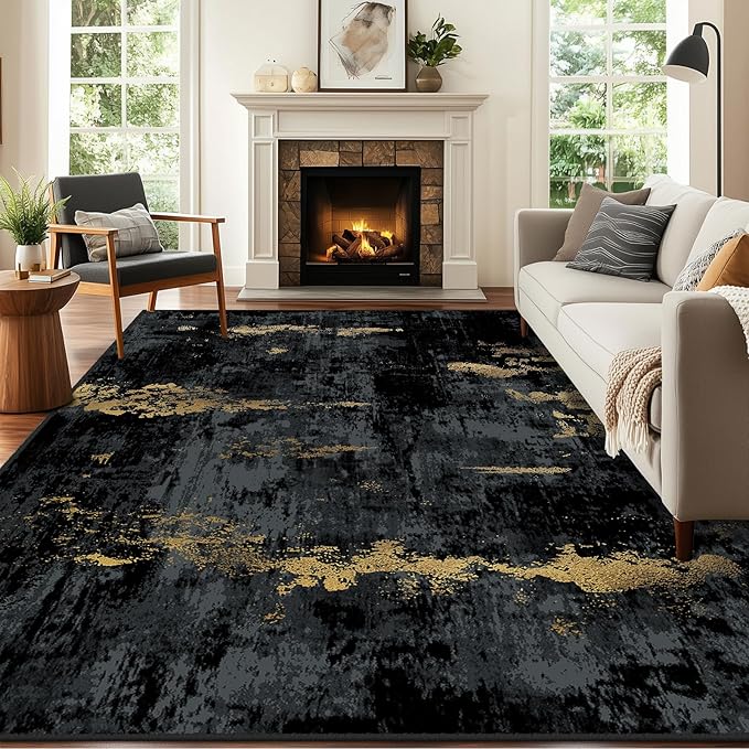 RELEANY Washable Area Rugs 8'x10' Non-Slip Modern Abstract Soft
