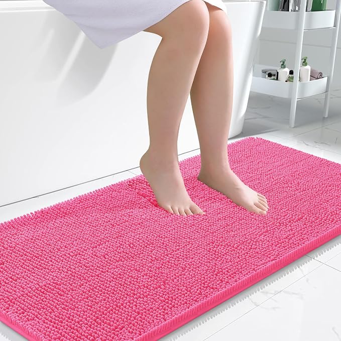 OLANLY Large Bathroom Rugs 50x30, Extra Soft Absorbent Chenille Bath Rugs