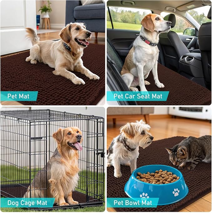 OLANLY Dog Door Mat for Muddy Paws 70x46, Absorbs Moisture and Dirt, Absorbent