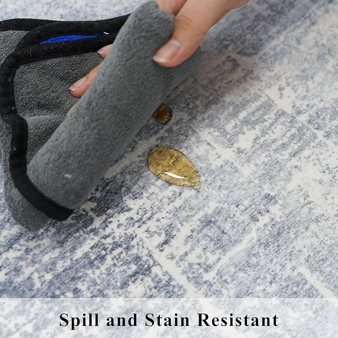 Washable 2x4 Kitchen Area Rugs: Abstract Stain-Resistant Sink Rug Non-Slip