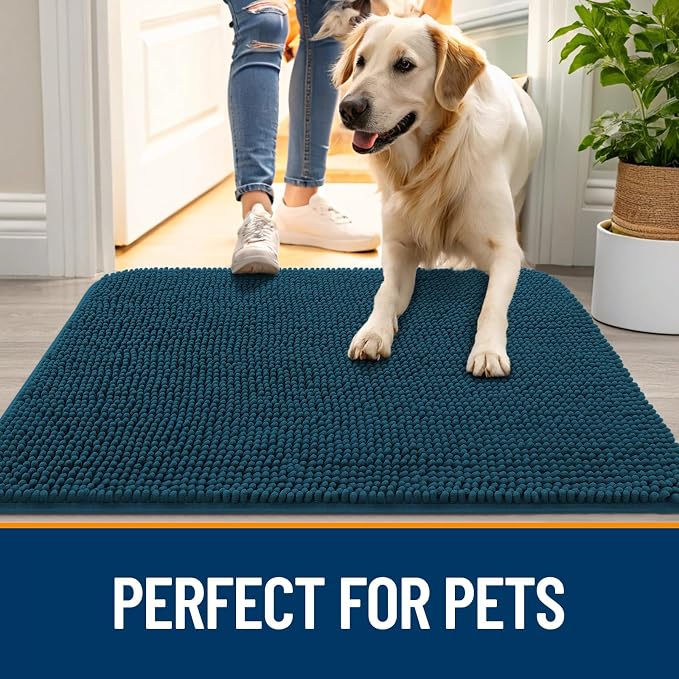 OLANLY Dog Door Mat for Muddy Paws 30x17, Absorbs Moisture and Dirt, Absorbent
