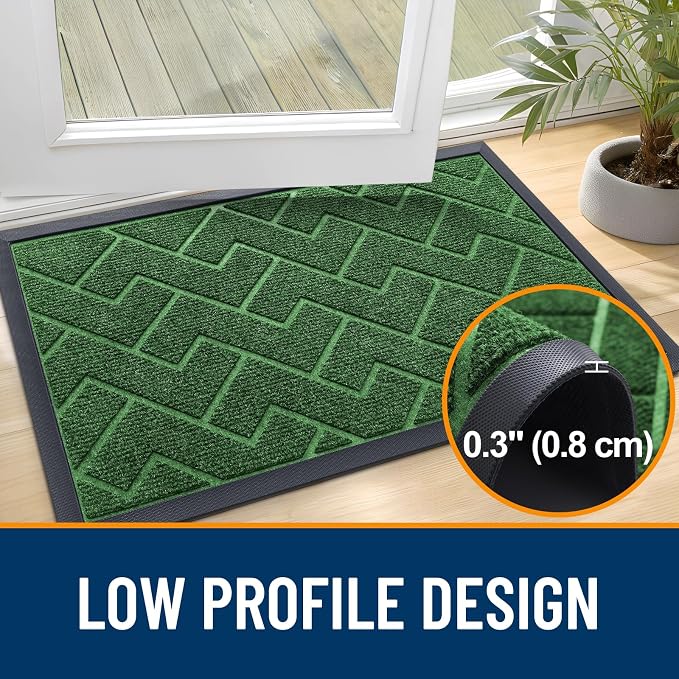 OLANLY Front Door Mat Indoor Outdoor Entrance, Waterproof All-Season,
