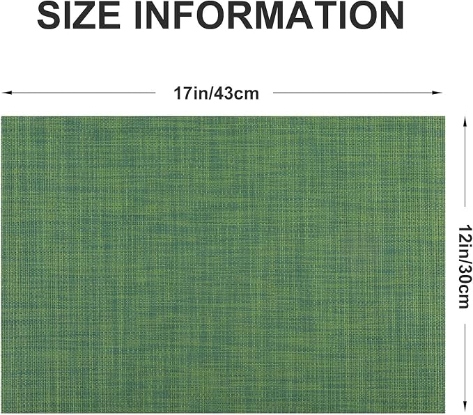 Vinyl Placemats Set of 4, PVC Woven Washable Non-Slip Table Mats, Heat