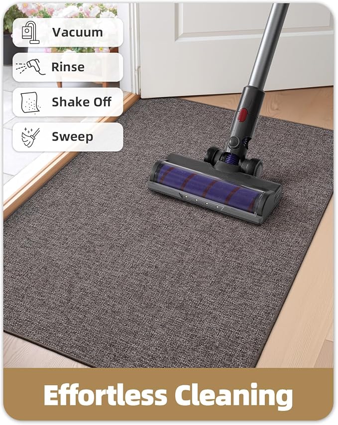 Color&Geometry Ultra Thin Indoor Door Mat 32"x48", Non Slip Rubber Backed Dirt