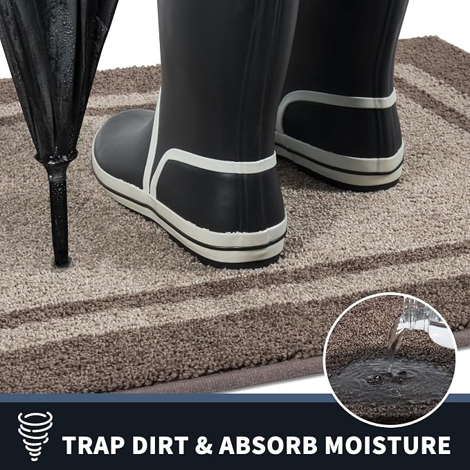 PURRUGS Dirt Trapping Door Mat 24" x 60", Non-Slip Machine Washable Entryway Rug