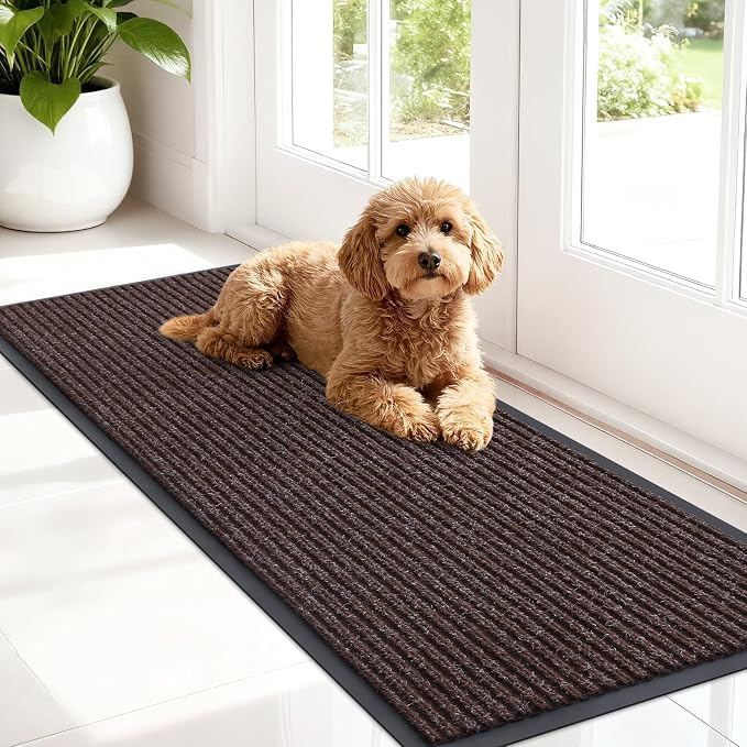 OLANLY Front Door Mat Indoor Outdoor Entrance, Waterproof Heavy Duty Doormat
