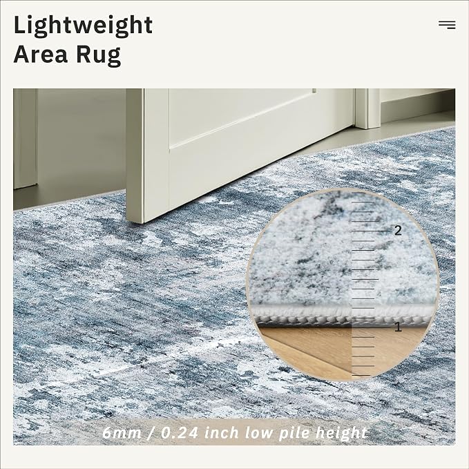 Soalmost 7x9 Area Rug for Living Room Washable Abstract Vintage Soft Thin