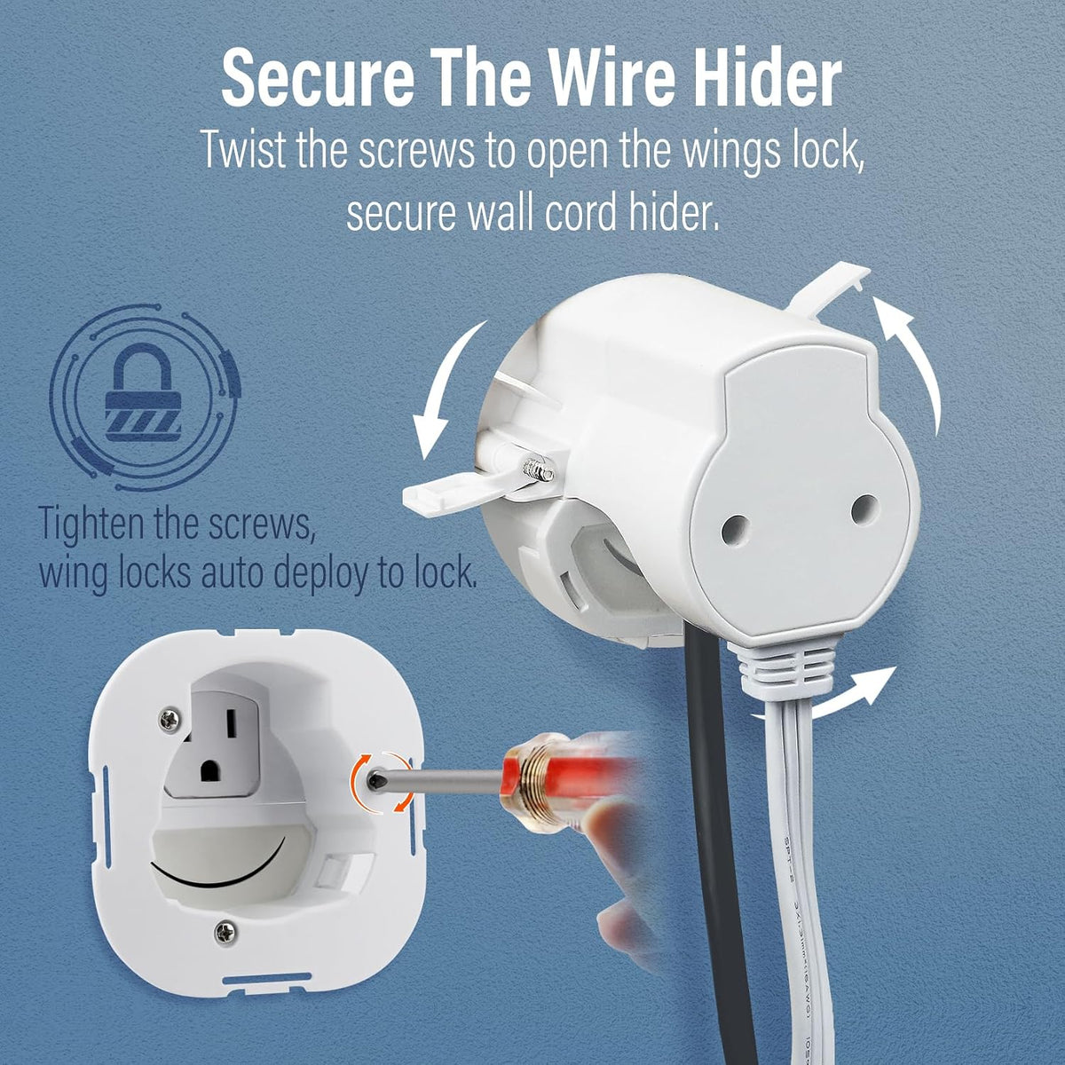 in-Wall Cable Management Kit, TV Cord Hider for Wall Mounted TV, Hide TV Cords for Wall Mount TV, TV Outlet Wall Kit Includes Power & Low Voltage Cable Management with Hole Saw Drill Attachment